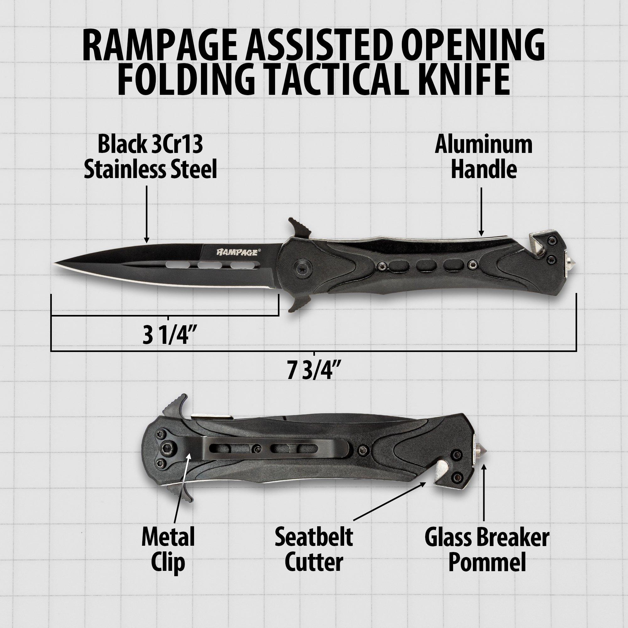 Rampage Assisted Opening Folding Tactical Knife