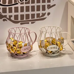 Modern Metal Hollow Coffee Capsule Holder Rack, Space-Saving Display Stand, Suitable for Cafes, Offices, Home Bar Counters, Coffee Tools, Coffee Bar Accessories