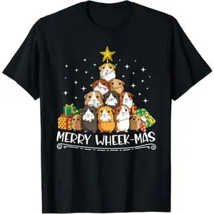 Guinea Pig Christmas Merry Wheekmas Funny Cavy Xmas T-Shirt