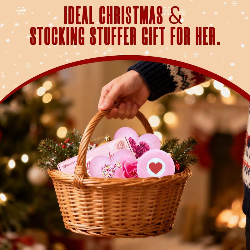 Luxury Rose Bath Bombs for Relaxation and Self Care, Handmade Spa Bath Experience with Natural Essential Oils, Calming Wellness Treat for Home Use, Popular Valentine and Birthday Gift Ideas for Women and Men