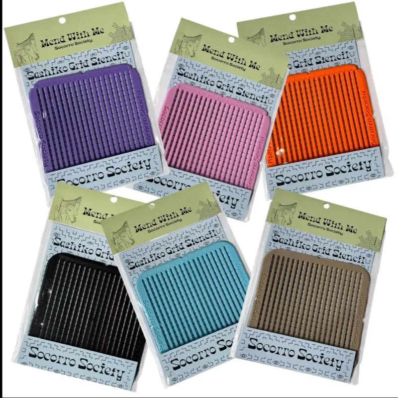 Socorro Society Sashiko Grid Stencil For Visible Mending Reusable 3D Printed Made in Texas