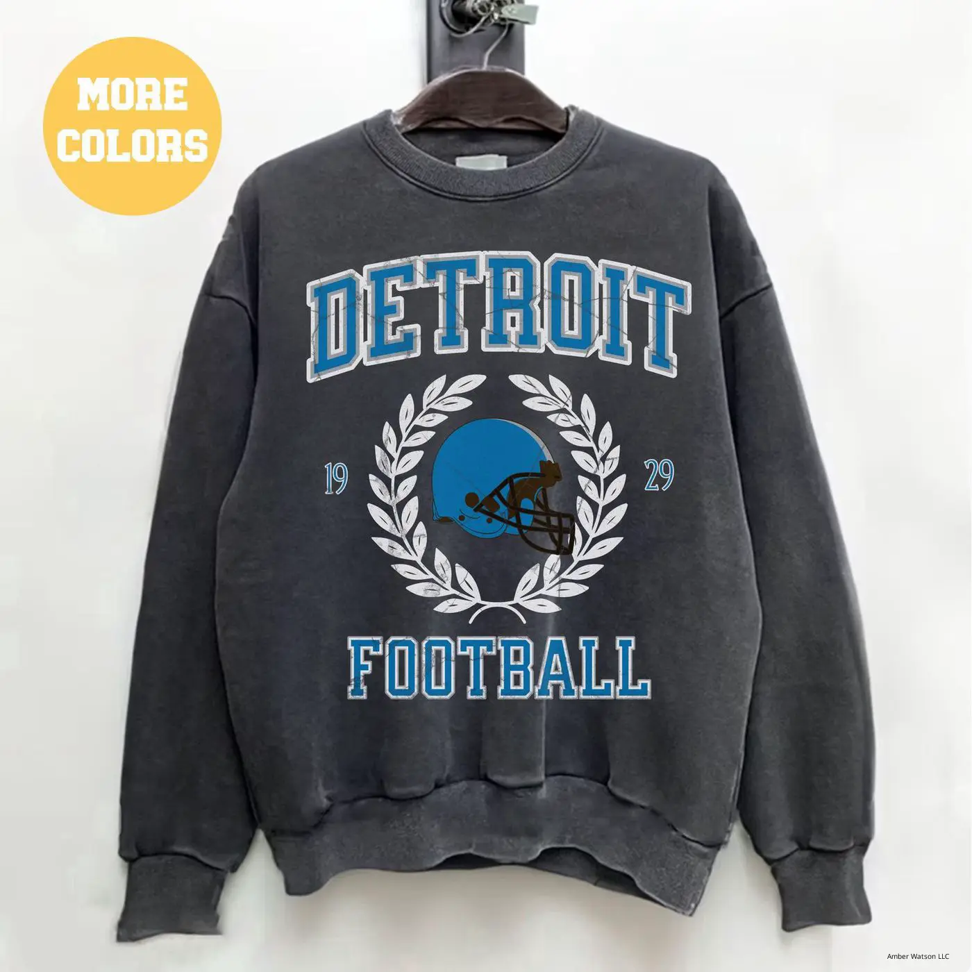Comfort Colors Detroit Football Sweatshirt, Lion Football Crewneck, Retro Detroit Football Shirt, Lion Football Gift, Detroit Sweatshirt