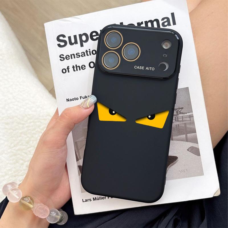 Devil's Eye Dopamine Ins Style Solid Color Phone Case with Ultra Skin friendly Touch, All Inclusive Lens Phone Case Suitable for Apple 17 16 15 14 13 12
