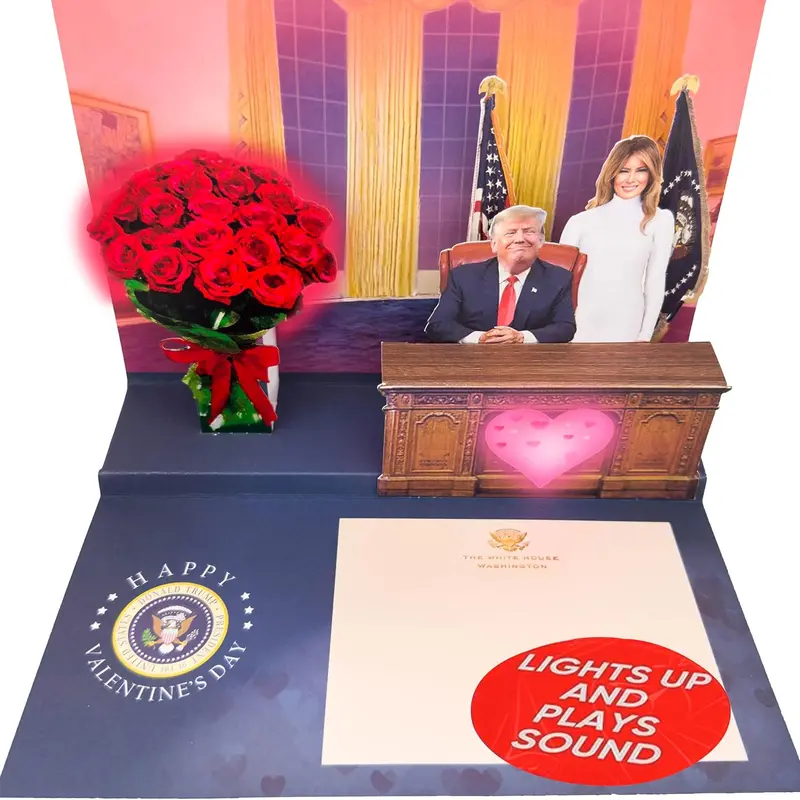 Funny Trump Musical Valentine's Day Card - Republican Gag Gift for Conservative Republican Boyfriend - High-Resolution Print, Real Voice, Lights, "Making Valentine's Day Great Again" Message, Envelope for Anniversaries