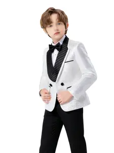 3-piece boys' gentleman suit, boys' dance competition costume, campus academic style clothing, festival performance costume, formal party and wedding occasion (excluding shirt) -25084