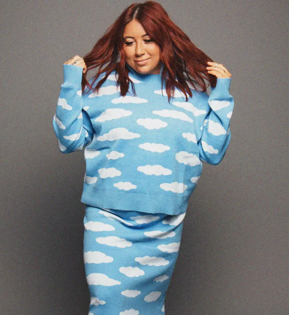 Silver Lining Cloud Print Sweater