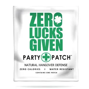 Party Patch - Zero Lucks Given with Zero Calories, Water-Resistant Recovery Patch for Parties and Nights Out