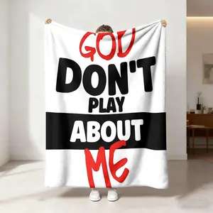 1 red, white and black personality belief slogan printed Flannel Throw Blanket is soft and comfortable. Suitable for sofa bed camping and other occasions