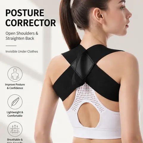 Plus Size Multi-Size Supportive Posture Corrector for Men - Breathable Lightweight Soft Fabric, Wider Back Design, Adjustable Straps, Anti-Hunchback Strap, Shoulder Back Aligner, Scoliosis Spine Relief, Upper Back Pain Reduction for Everyday Wear