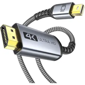 4K Mini DisplayPort to HDMI Cable [4K 30Hz, Aluminum Shell, Nylon Braided] UHD Thunderbolt to HDMI Cable, Mini DP to HDMI 6.6ft, Compatible for MacBook Air/Pro, Surface Pro, iMac Series, XPS