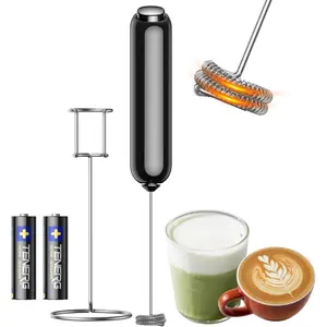 InstaWhisk Milk Frother with Variable Speed,  Operated Handheld Coffee  Frother Wand, Electric Drink Mixer with Stand & Detachable Double Whisk, Stainless Stirrer for Latte, Matcha, Protein
