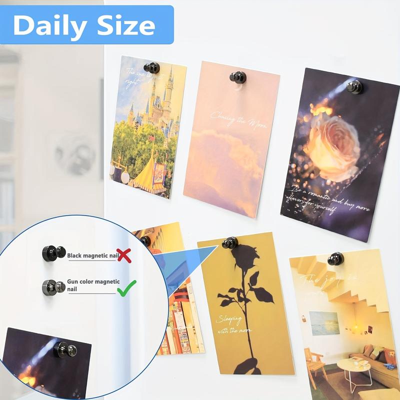 18 Color Transparent Magnetic Magnets, Magnetic Nail Art Magnets for Office Whiteboard, Fridge, Notes & Photos Decor, Durable Iron Magnet