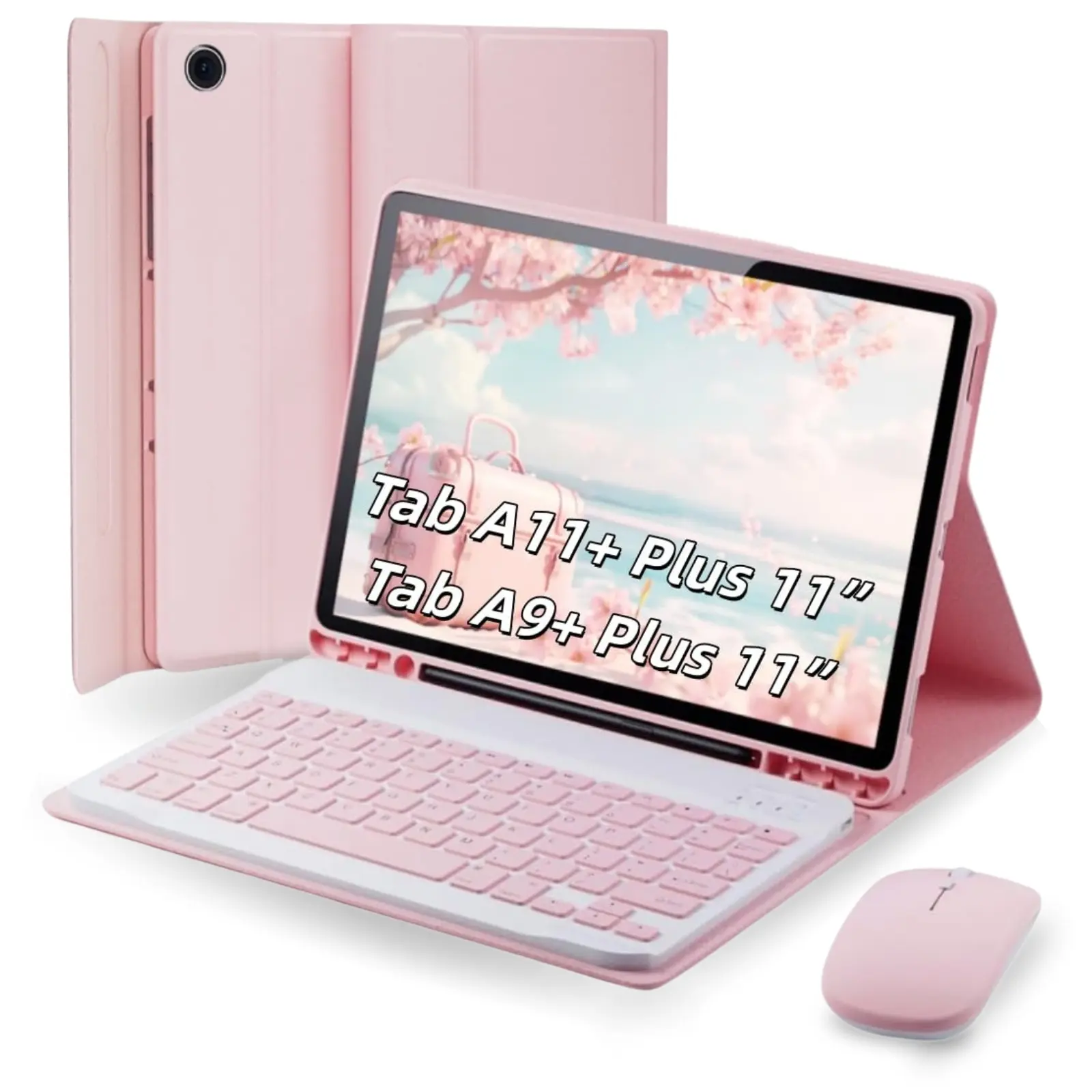 Keyboard Case With Mouse for Samsung Galaxy Tab A9+/Plus 11inch 2023(SM-X210/X216/X218), Case with Keyboard for Samsung Tab A9+ with Pen Holder, Detachable Bluetooth Keyboard for Galaxy A9 Auto Wake/Sleep, Tablet