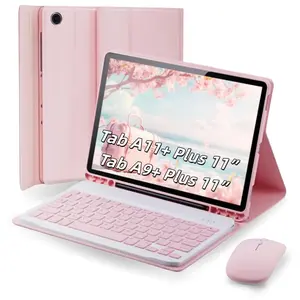 Keyboard Case With Mouse for Samsung Galaxy Tab A9+/Plus 11inch 2023(SM-X210/X216/X218), Case with Keyboard for Samsung Tab A9+ with Pen Holder, Detachable Bluetooth Keyboard for Galaxy A9 Auto Wake/Sleep, Tablet