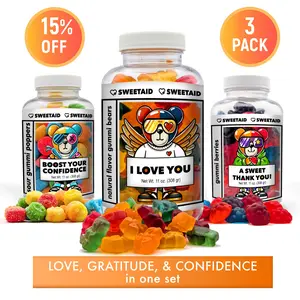 Sweet Aid Gift Set - The Ultimate Trio for Love, Gratitude, and Confidence - Perfect for Expressing Affection and Grain Snack Variety - Bonbon