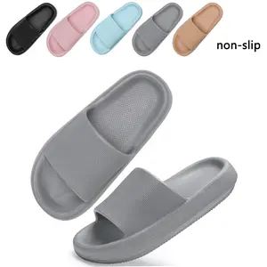 Cloud Slippers for Women Men Couple's Thick Sole Non-Slip Shower Slippers Bathroom Super Soft Comfy House Cloud Slide Slippers for Indoor and Outdoor Footwear Shoe Flipflop Black