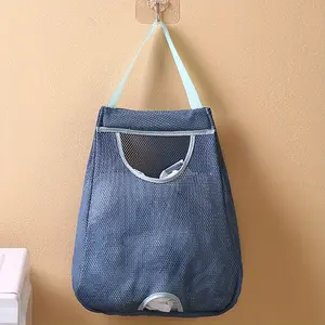 Wall-Mounted Mesh Garbage Bag Dispenser, Washable Plastic Bag Holder, Storage Organizer for Kitchen, 1pc Tool Bag Type
