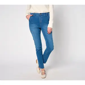 Denim & Co. Regular Indigo Classic Denim Slim Straight Ankle Jean