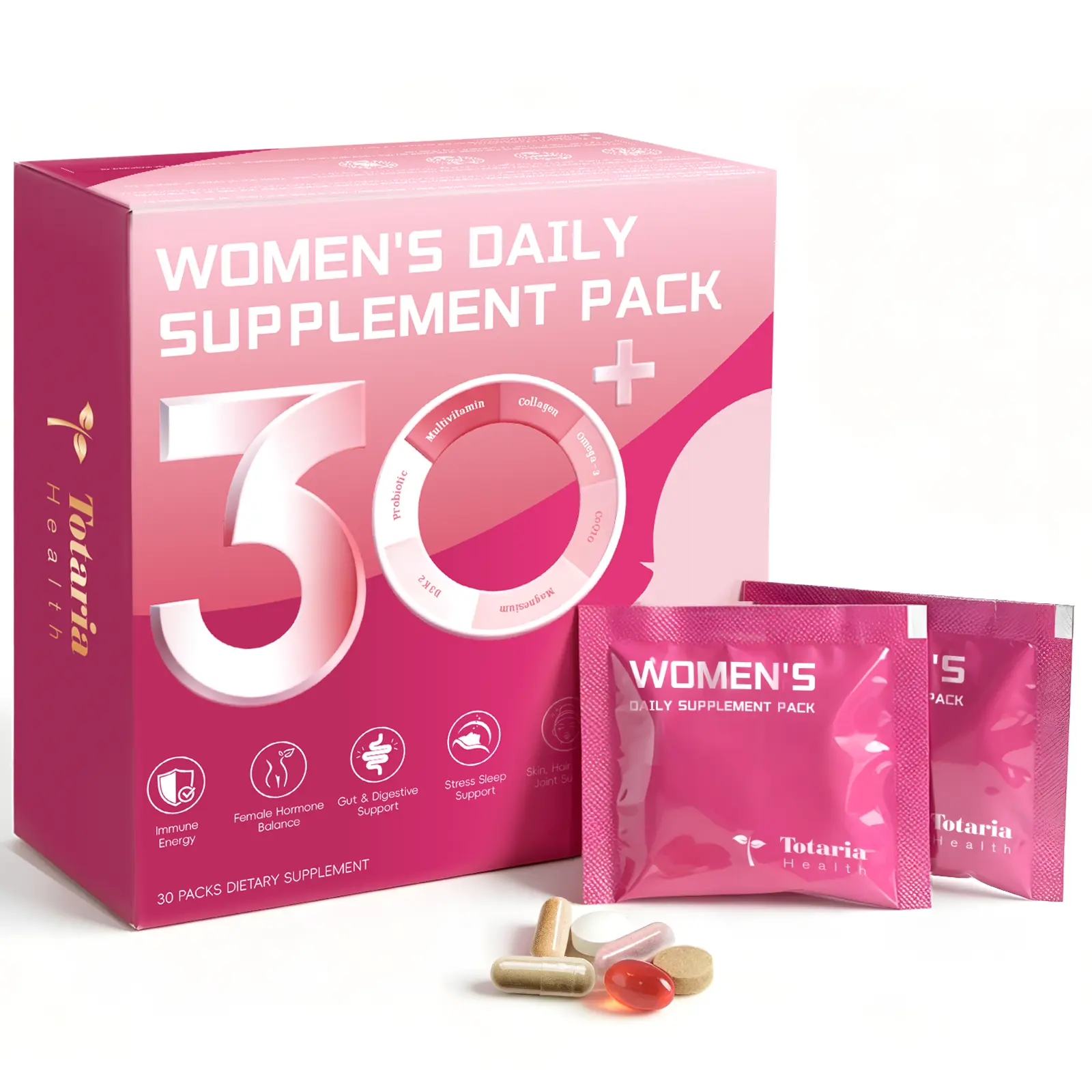 Totaria Probiotic Beauty Capsules for Woman | Vegan Collagen Support | Anti Aging | Gut Health | Turmeric | Phospholipid-Rich Krill Oil | Hair Skin and Nails Vitamins | Skin Care | Biotin | 30 Packets. #DealsForYouDays