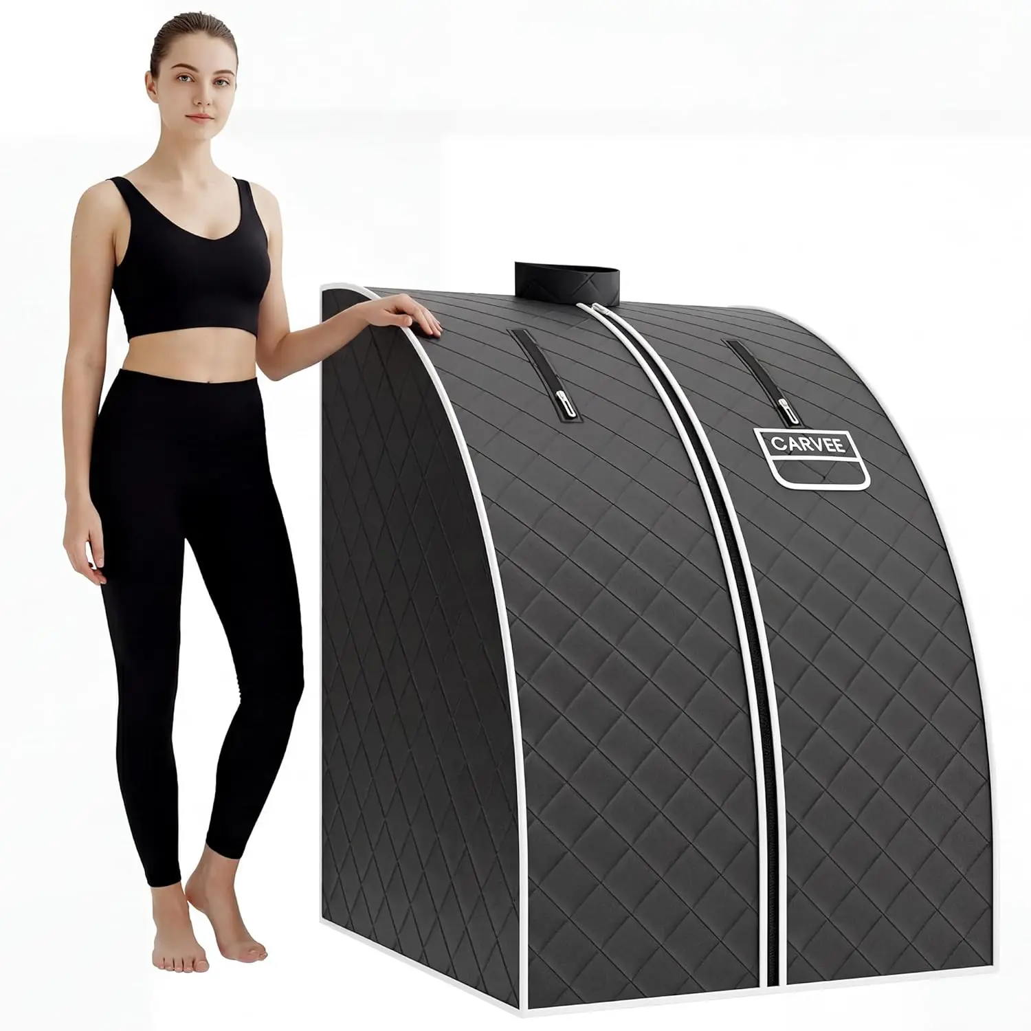 Gaomon Foldable Half-Body Portable Infrared Sauna Tent - Home Use Steam Therapy Box with 1000W Steamer, Folding Chair, 5-Layer Waterproof 600D Encrypted Fibre, Easy Setup & Quick Heat-Up Design