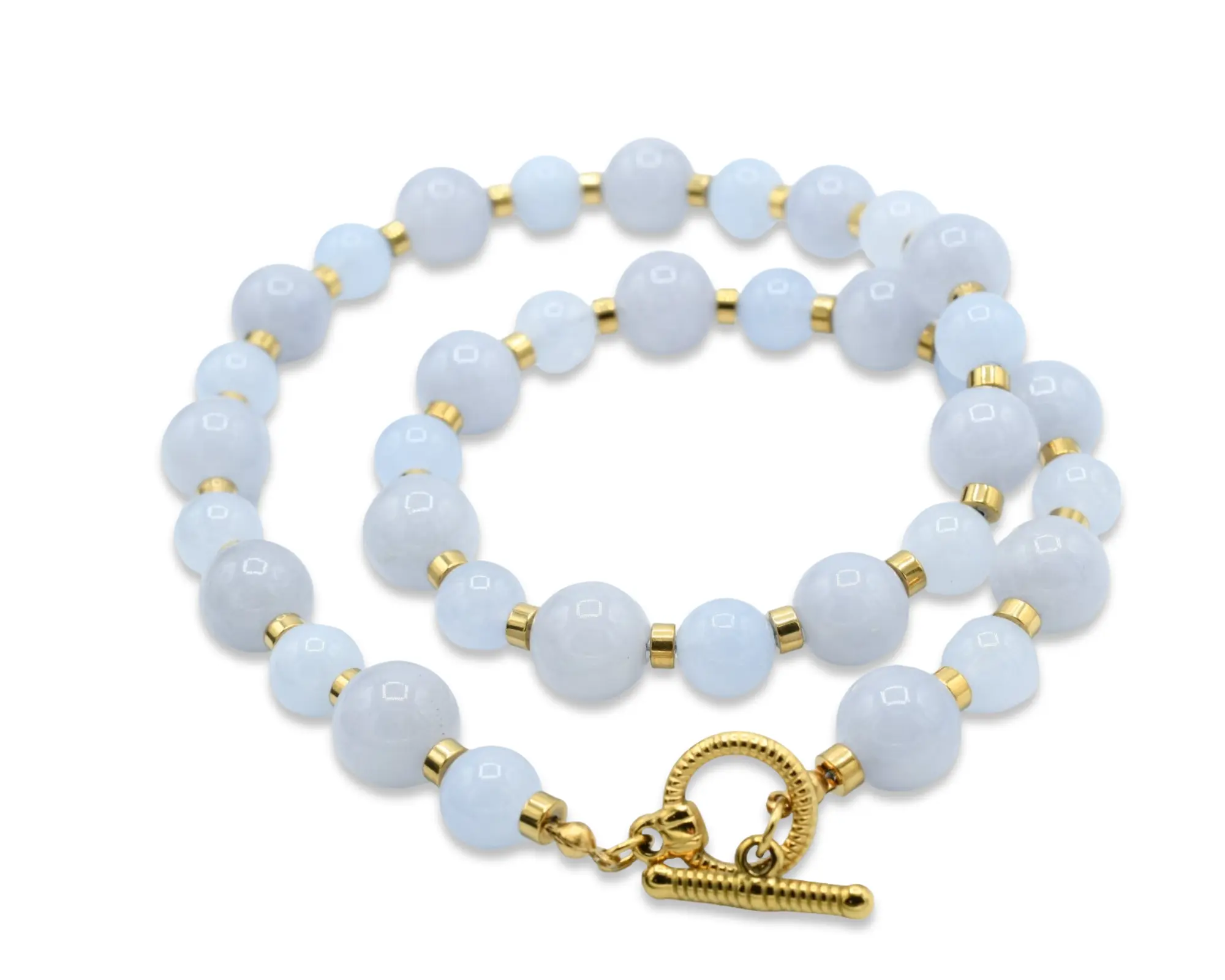 Grey Blue Natural Quartz Necklace