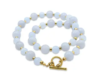 Grey Blue Natural Quartz Necklace