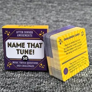 Guess Song Name! Interactive Party Game Cards, Themed Card Game 50-Pack for Family & Friends Gatherings, Perfect for Festivals, Birthdays & Anniversaries