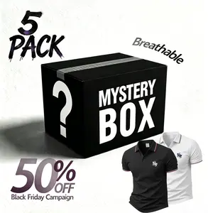 Mystery Box Set of 5 – Five randomly selected Polo shirts with mesh fabric; a mysterious birthday gift, a gift for friends, Christmas present, mystery box challenge. Los Santos West Coast Outfit Mystery Box