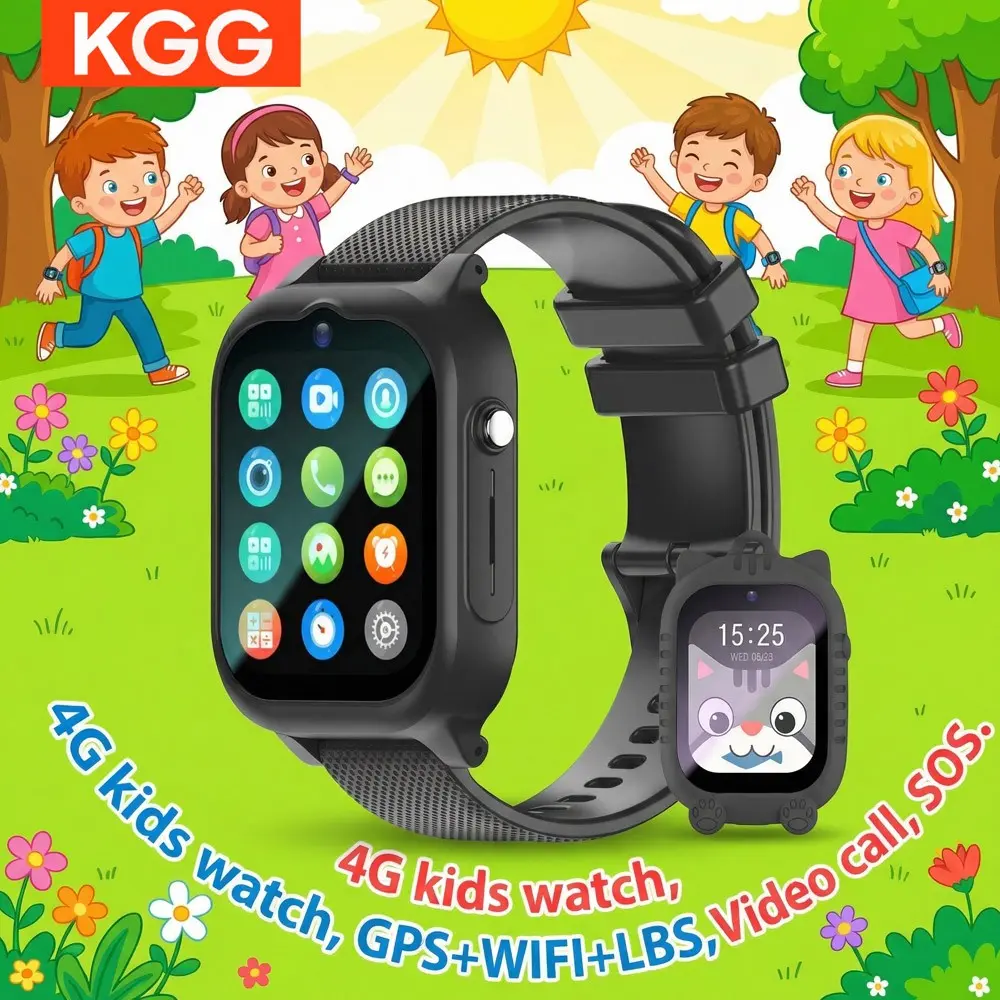 Kids 4G Digital Smart Watch, Calling Smart Watch, with SIM Card, GPS & WiFi Location Tracking, Supports voice & video call, SOS alert, camera, alarm, remote monitoring and waterproof function