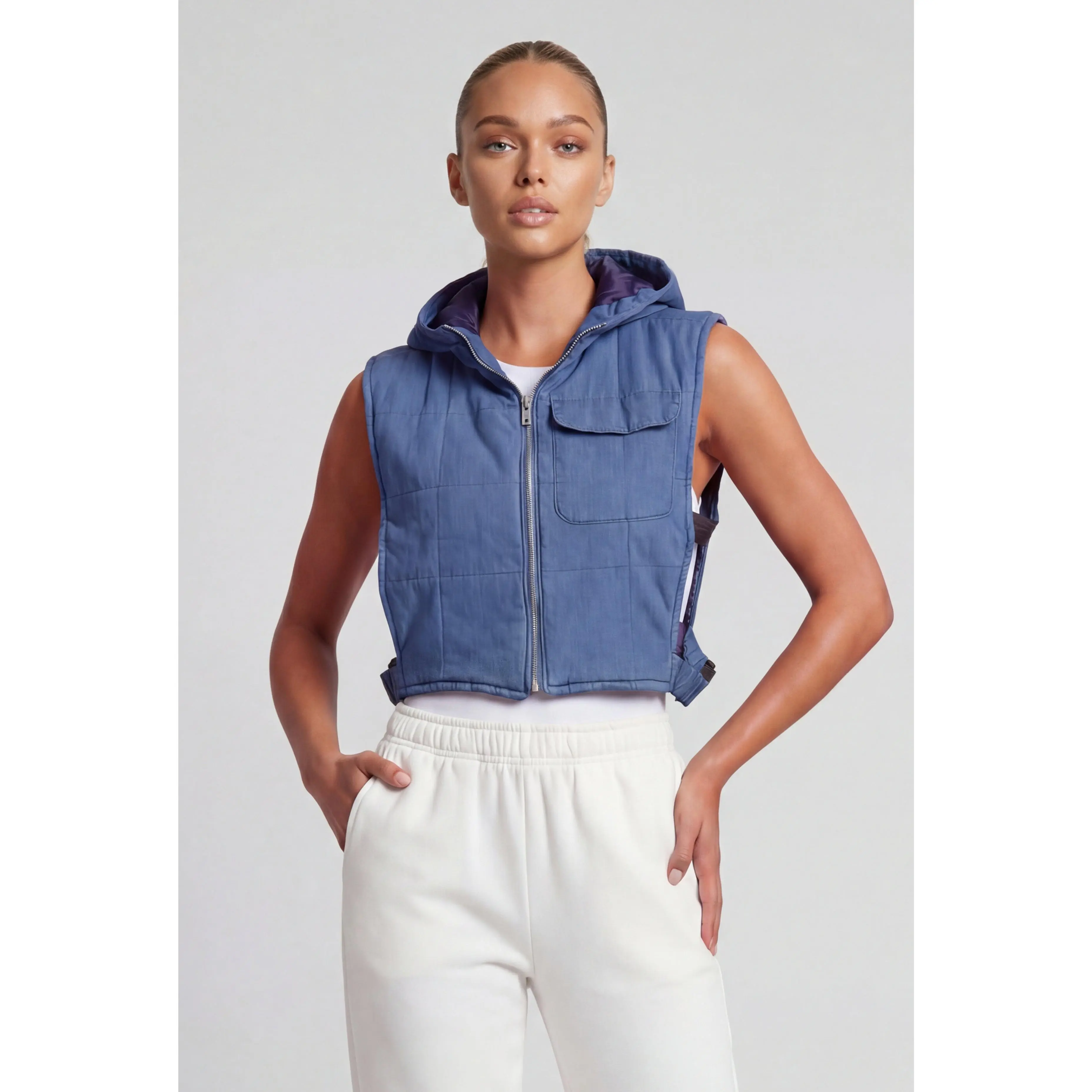 Murphy Quilted Buckle Hooded Vest