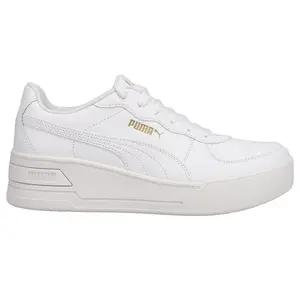 PUMA Womens Skye Perforated Platform Sneakers Shoes Casual - White