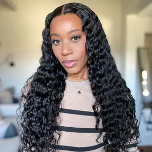 【Clearance Sale】OQ HAIR Glueless Drawstring Wigs Human Hair Pre Plucked Pre Cut 9x6 Hd Lace Closure Wear And Go Deep Wave Curly Lace Front Wigs For Women Wet and Wavy Natural Hairline