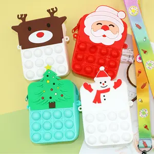 Fashion Mini Silicone Shoulder Bag for Women Soft Bubble Popper Crossbody Bag for Christmas Gifts