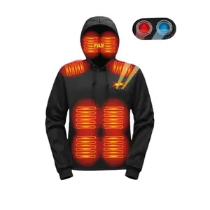 Winter men's and women's universal heating suit, winter new men's hooded heating hoodie, intelligent constant temperature heating warm top