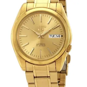 SEIKO Men's 5 Automatic Gold-Tone Steel Watch with Dial 21 Jewels Precision Timepiece