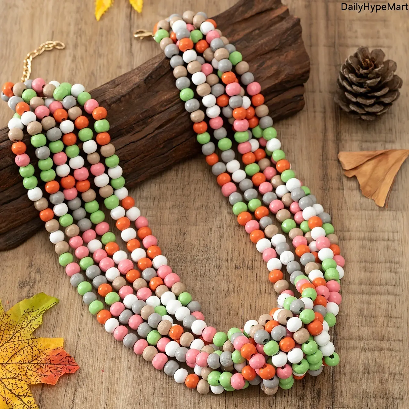 Funky Boho Ethnic Handmade Beaded Long Necklace - Knotted Retro Multi-Layer Chain & Link Accessory, Ideal for Anniversary Gifting, Glamorous