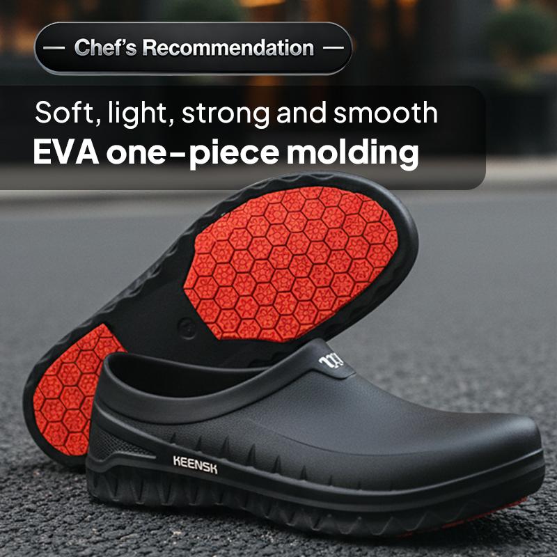 TEER Non-Slip & Waterproof Work Clogs - Lightweight, Comfortable Slip-On Shoes for Kitchens, Restaurants, Nursing Homes, and Greenhouses