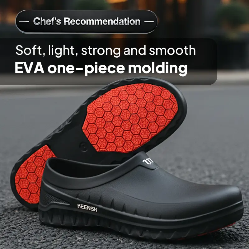 TEER Non-Slip & Waterproof Work Clogs - Lightweight, Comfortable Slip-On Shoes for Kitchens, Restaurants, Nursing Homes, and Greenhouses