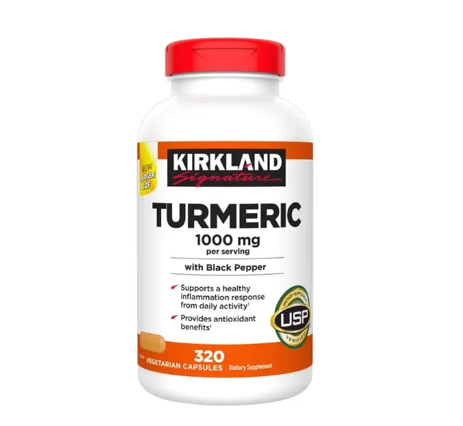 Kirkland Signature Turmeric 1000 mg, 320 Vegetarian Capsules Dietary Supplement Fitness