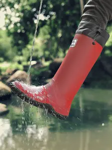 Unisex Rain Boots, Waterproof Wellington Boots, Long Tube Anti-Slip All-Season Design, Fashionable Durable Multi-Color Options, Casual Round Toe Low Top Shoes