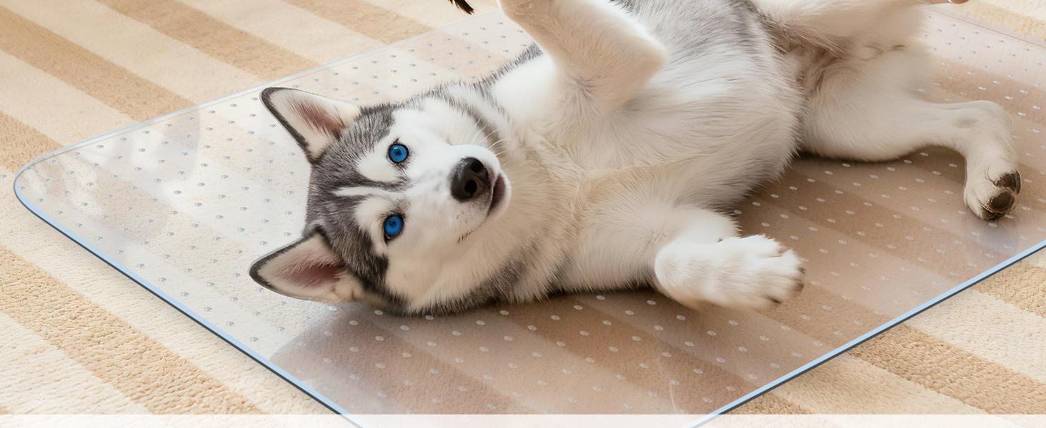 Chair Mat for Carpeted Floor with Lip,48''×36'' PVC Carpet Protector for Low Pile Carpets Heavy Duty Effective Grip Anti-Slip,Won't Crack,Easy to Clean for Office and Home