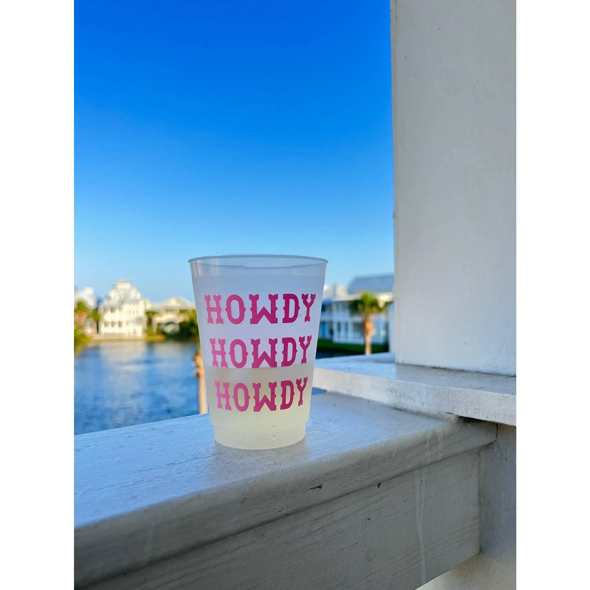 Howdy Pink Repeating Frosted Cups