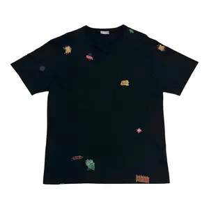 Dior Boro Embroidered Pocket Short Sleeve Tee Shirt Black Multi