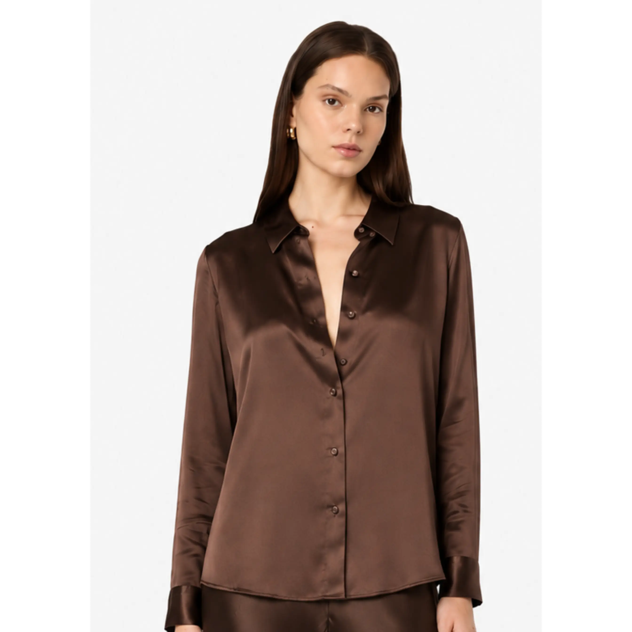 Crosby Silk Blouse Chocolate