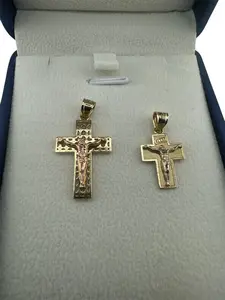 Oroconda Jewelry 14k Small Cross Gold Set for Two - Unique Design Crosses for Prayer and Meditation in White, Rose and Gold Colors - Ideal for Personal Use