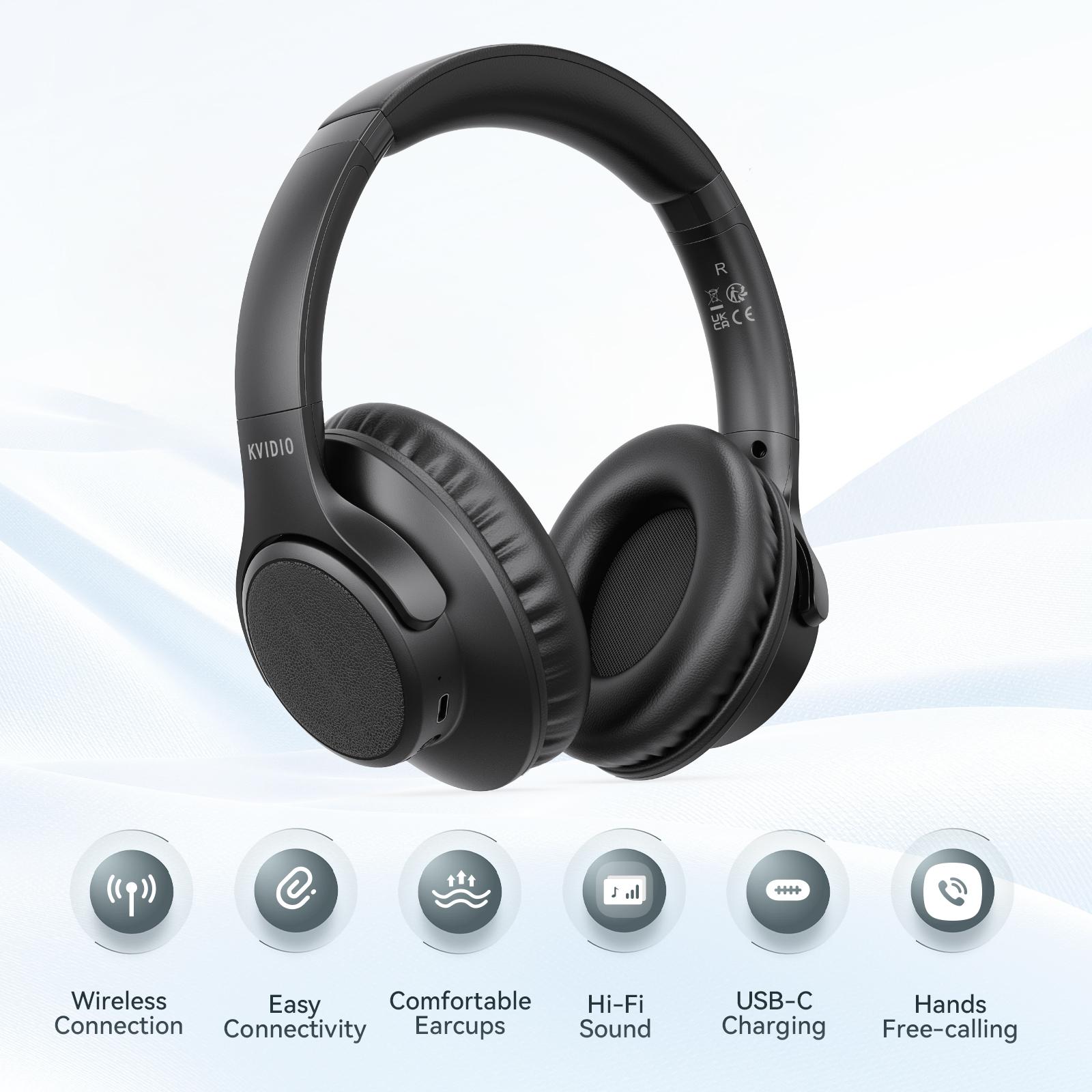 #TikTokShopBackToSchool  Bluetooth Headphones Wireless Over Ear, Up to 65 Hours Playtime, Hi-Fi Stereo Audio, Lightweight Foldable Design with Mic