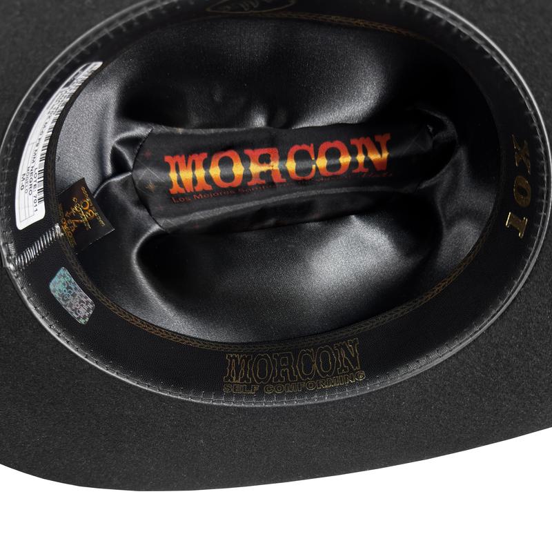 Morcon 10x Chaparral Black Felt Cowboy Hat 3.5" Brim 4.5" Short Crown Texana