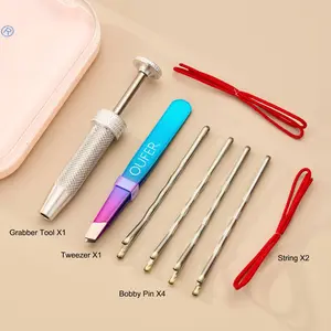 8PCS Nose Ring Opening Tools Grabber Tool  & Tweezer & Bobby Pins & Strings