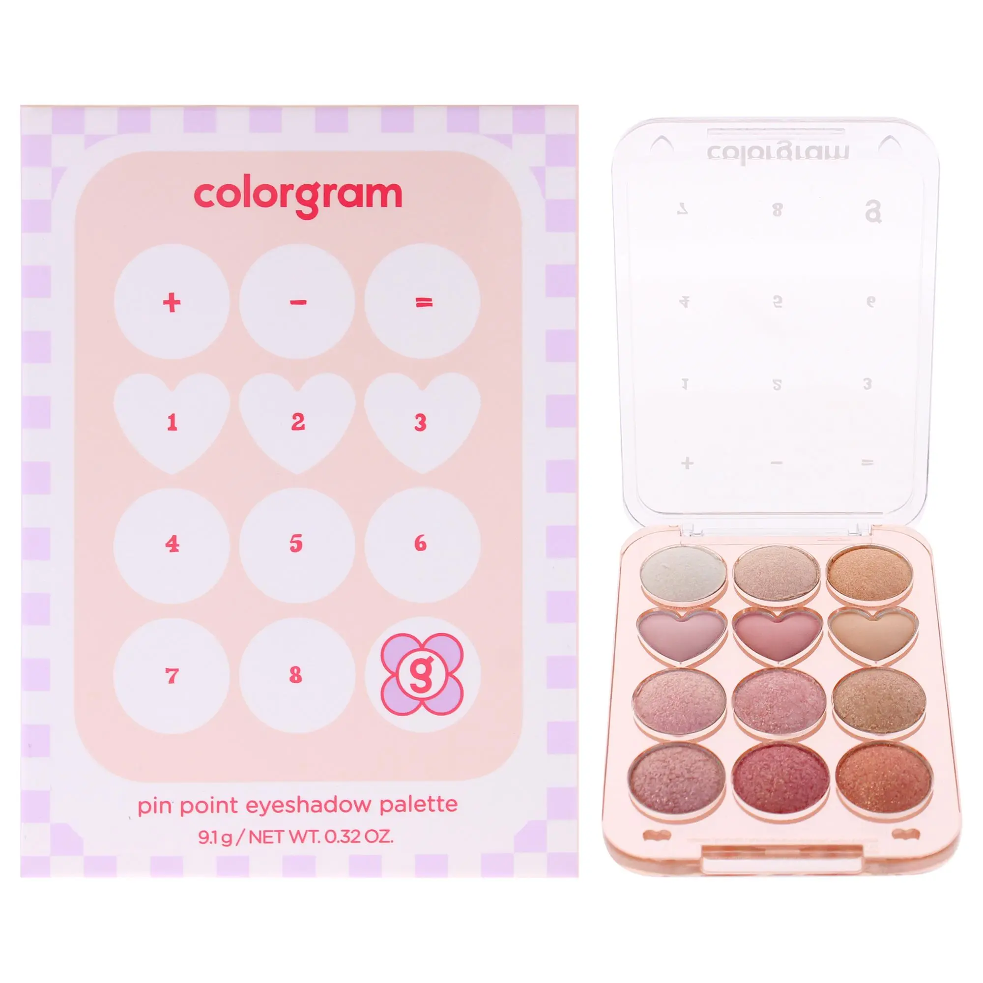 colorgram Pin Point Eyeshadow Palette, 04 Bright Plus Cool - Bright and Cool Toned Eye Shadow Makeup for Women, 0.32 oz