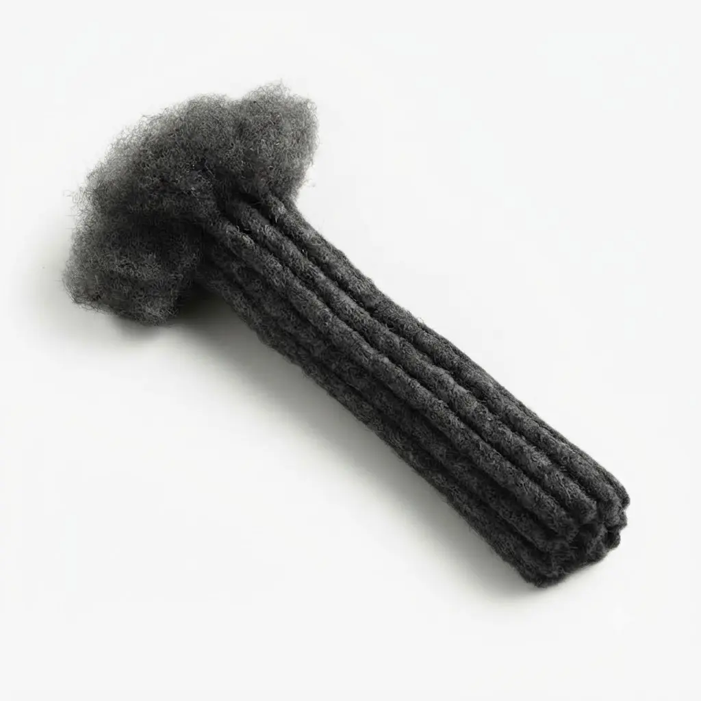 Real Human Hair Dreadlocks Handmade 50/50 Gray Natural - Afro Kinky Medium 10 Locs Afro Curl Synthetic Hair Extension